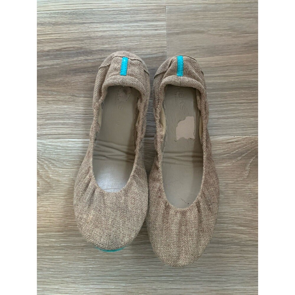Tieks by Gavrieli Womens Size 10 Brentwood Natural Vegan Fabric Ballet Flats